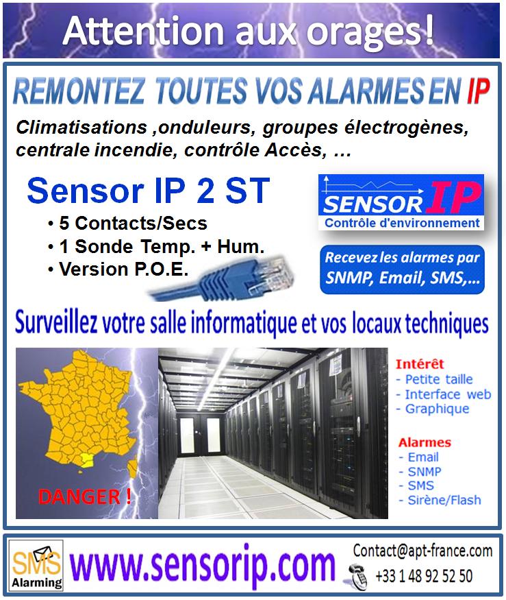 Attention aux orages remonter alarmes informatique en IP